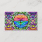 Levensboom in regenboogkleuren visitekaartje (Voorkant)