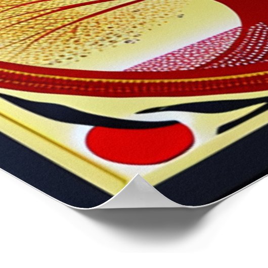 Levensboom in rood Poster (Hoek)