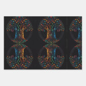 Levensboom in volledig Glas in lood Mozaïekkleur Inpakpapier Vel (Voorkant 3)