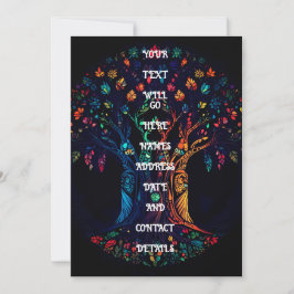 Levensboom in volledig Glas in lood Mozaïekkleur. Kaart