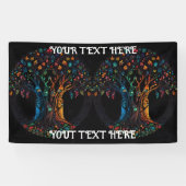 Levensboom in volledig Glas in lood Mozaïekkleur Spandoek (Horizontaal)