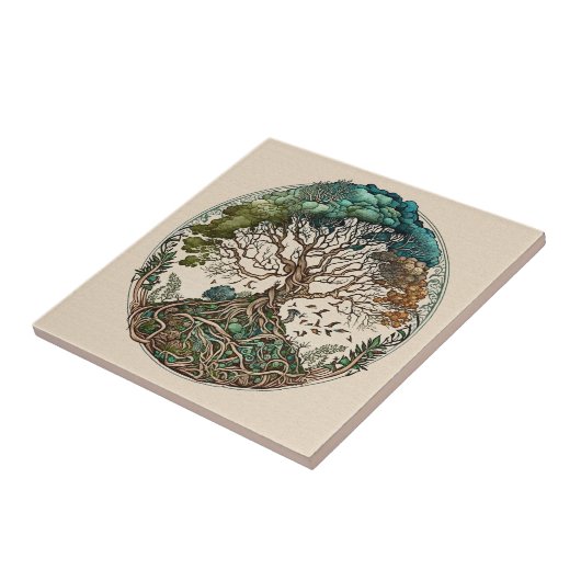 Levensboom, Keltische knoppen Tegeltje (Zijkant)