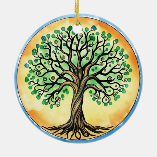 Levensboom Keramisch Ornament (Achterkant)