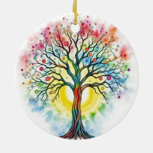 Levensboom Keramisch Ornament (Achterkant)