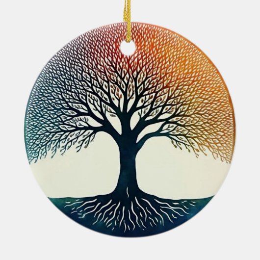 Levensboom Keramisch Ornament (Achterkant)