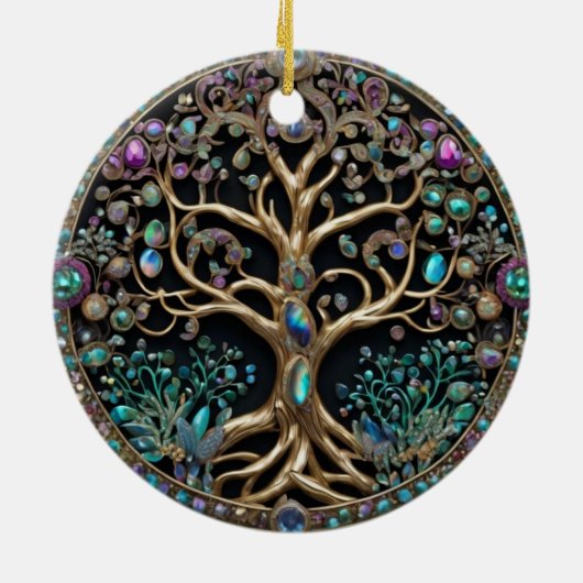 Levensboom Keramisch Ornament (Achterkant)