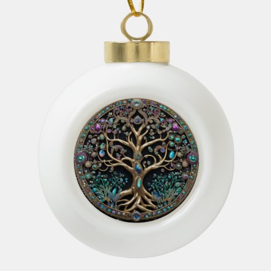 Levensboom Keramische Bal Ornament (Voorkant)