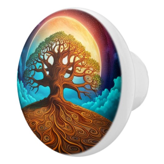 Levensboom Keramische Knop (Rechts)