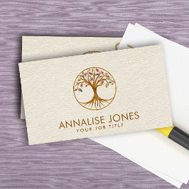 Levensboom - kleurrijke bladeren visitekaartje