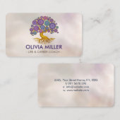 Levensboom - kleurrijke mozaïekcirkels visitekaartje (Voorkant / Achterkant)