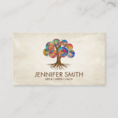 Levensboom - kleurrijke spiraaltakken visitekaartje (Voorkant)