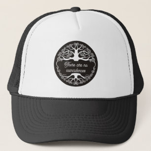 LEVENSBOOM - Knop Zwart Wit 1 + jouw tekst Trucker Pet