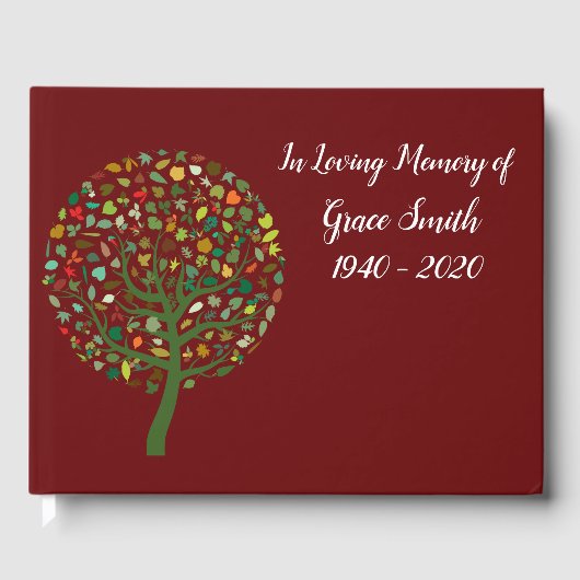 Levensboom kunst begrafenisgeheugen gastenboek (Voorkant)