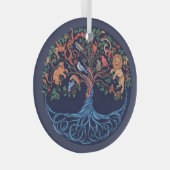 Levensboom Kunst, Levensboom Glas Ornament (Voorkant Rechts)