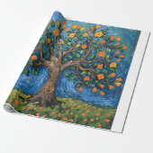 Levensboom kunstwerk, Keltisch Cadeaupapier (Uitgerold)