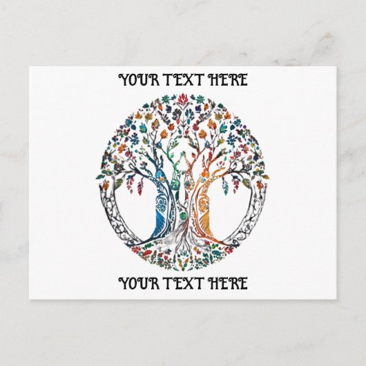 Levensboom Levendig gekleurd Briefkaart (Voorkant)