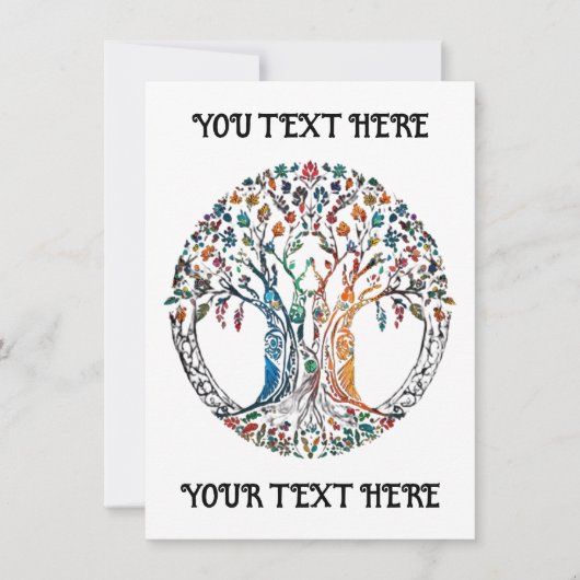 Levensboom Levendig gekleurd Kaart (Voorkant)