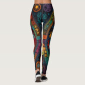 Levensboom Levendig gekleurd ontwerp Leggings (Achterkant)