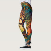 Levensboom Levendig gekleurd ontwerp Leggings (Links)