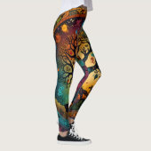 Levensboom Levendig gekleurd ontwerp Leggings (Rechts)