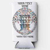 Levensboom Levendig gekleurd Seltzer Blikjeskoeler (Voorkant)