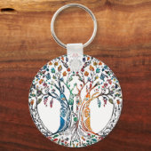 Levensboom Levendig gekleurd Sleutelhanger (Voorkant)