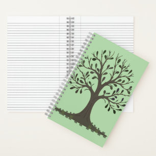 🌳 Levensboom Lichtgroen Spiral Notebook Notitieboek
