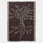 Levensboom Liefdesboom Natuur Bruine Harten Schatt Deken (Voorkant Verticaal)