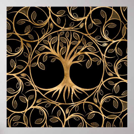 Levensboom - lijst Yggdrasil Mandala Poster (Voorkant)