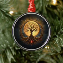 Levensboom – Maanverlichte Verlichting Metalen Ornament