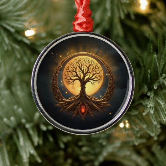 Levensboom – Maanverlichte Verlichting Metalen Ornament (Boom)