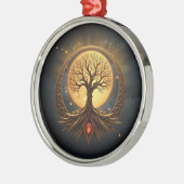 Levensboom – Maanverlichte Verlichting Metalen Ornament (Links)