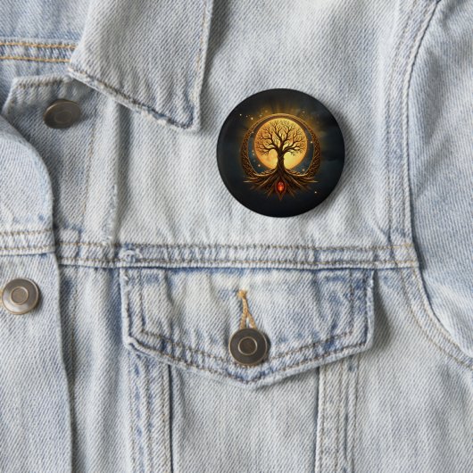Levensboom – Maanverlichte Verlichting Ronde Button 5,7 Cm (In situ)