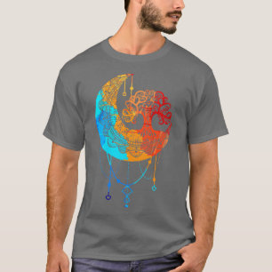 Levensboom Mandala Maan Chakra Yoga Meditatie M T-shirt