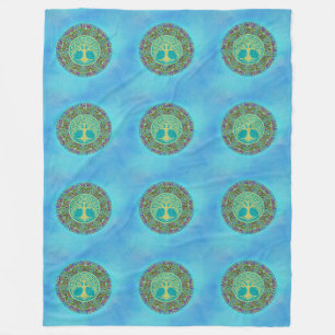 Levensboom - Mandala Naadloos Patroon 3 Fleece Deken