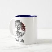 Levensboom | Meditatie | Keltische stijl Tweekleurige Koffiemok (Voorkant links)