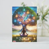 Levensboom & Meditatie wenskaart Kaart (Staand voorkant)
