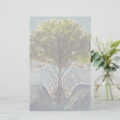 Levensboom met Angel Wings Briefpapier (Staand voorkant)
