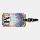 Levensboom met een jangyang en een hartsymbool bagagelabel (Voorkant horizontaal)