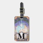 Levensboom met een jangyang en een hartsymbool bagagelabel (Voorkant verticaal)