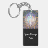 Levensboom met een jangyang en een hartsymbool sleutelhanger (Voorkant Links)