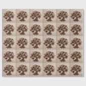 Levensboom met granaatappels | 3D-reliëfkunst Cadeaupapier (Vlak)