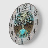 Levensboom met groene en blauwe kleuren grote klok (Hoek)