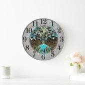 Levensboom met groene en blauwe kleuren grote klok (Huis)