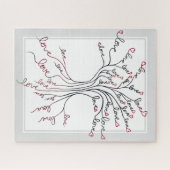 Levensboom met harten betekenisvol en uitdagend legpuzzel (Horizontaal)