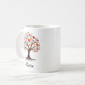 Levensboom met hartvormige bladeren koffiemok (Voorkant links)