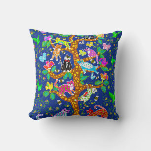 Levensboom met katten en vogels kussen