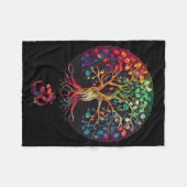 Levensboom Met Om Symbool Yoga  Fleece Deken (Voorkant (Horizontaal))