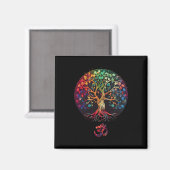 Levensboom Met Om Symbool Yoga  Magneet (Voorkant / Achterkant)