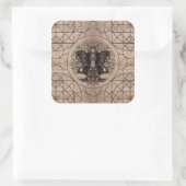 Levensboom - met raven houten textuur vierkante sticker (Tas)